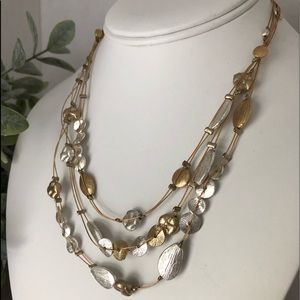 CHICO’S Necklace Floating Triple Strand Leaf
